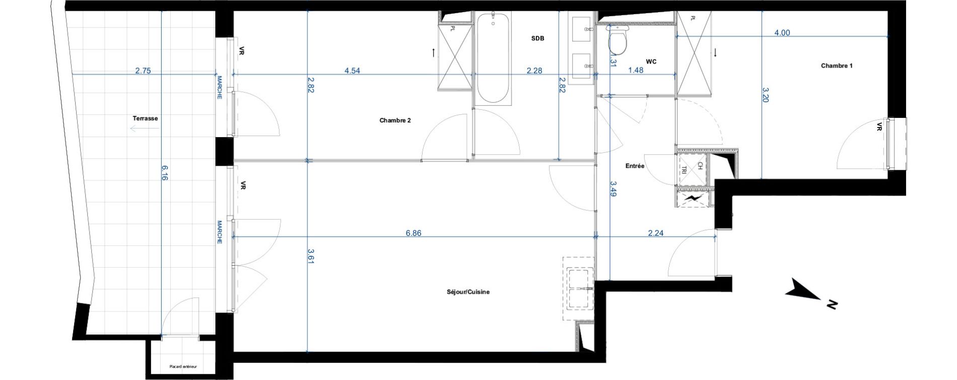 Appartement T3 de 64,29 m2 &agrave; Beauzelle Zac andromede