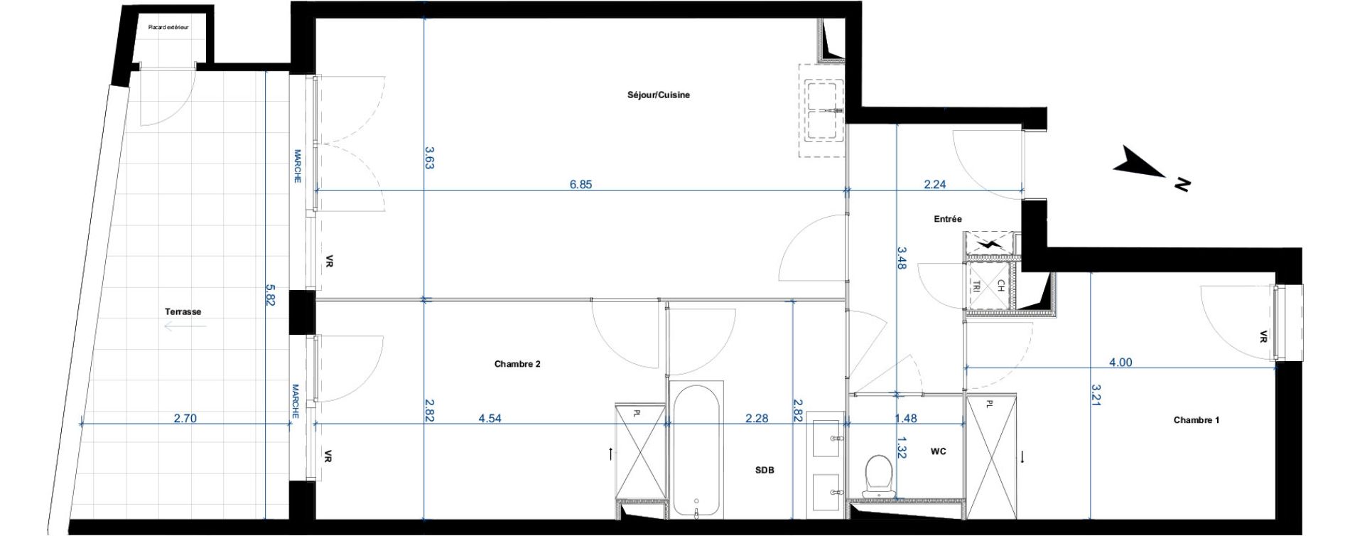 Appartement T3 de 64,37 m2 &agrave; Beauzelle Zac andromede