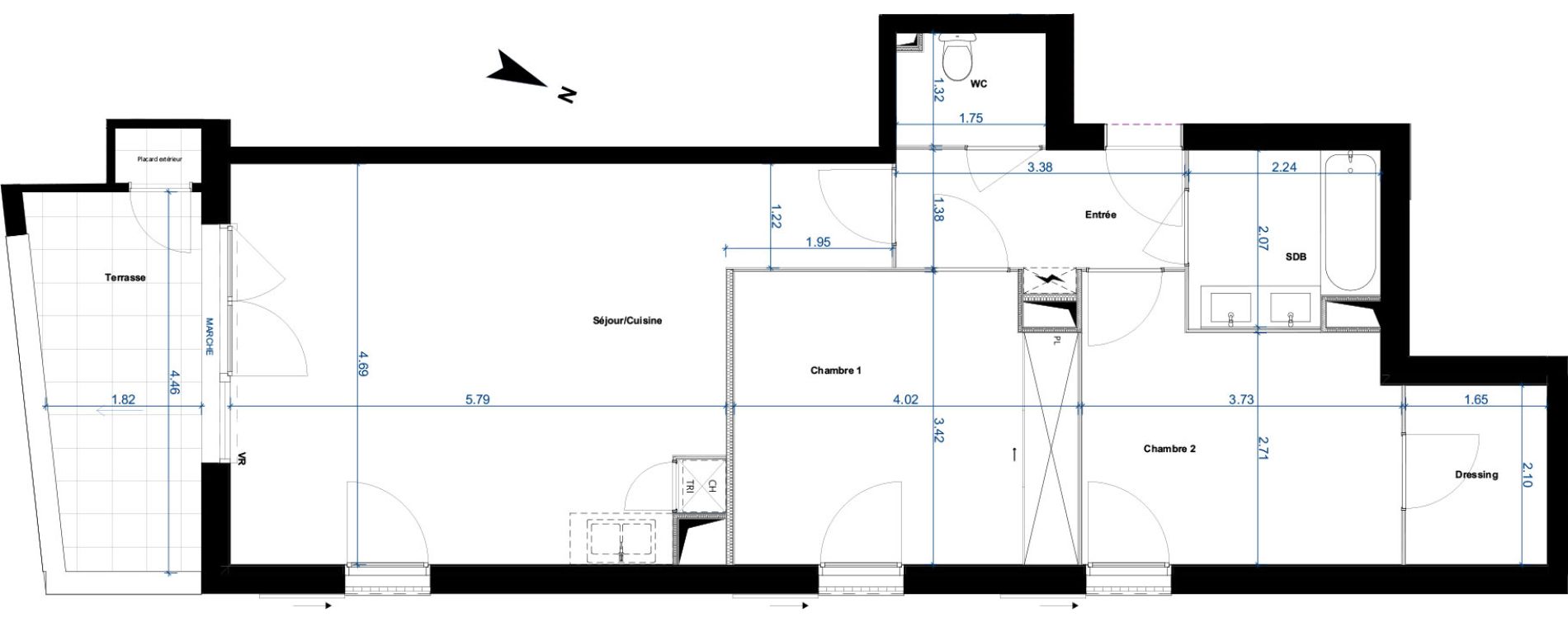 Appartement T3 de 68,00 m2 &agrave; Beauzelle Zac andromede