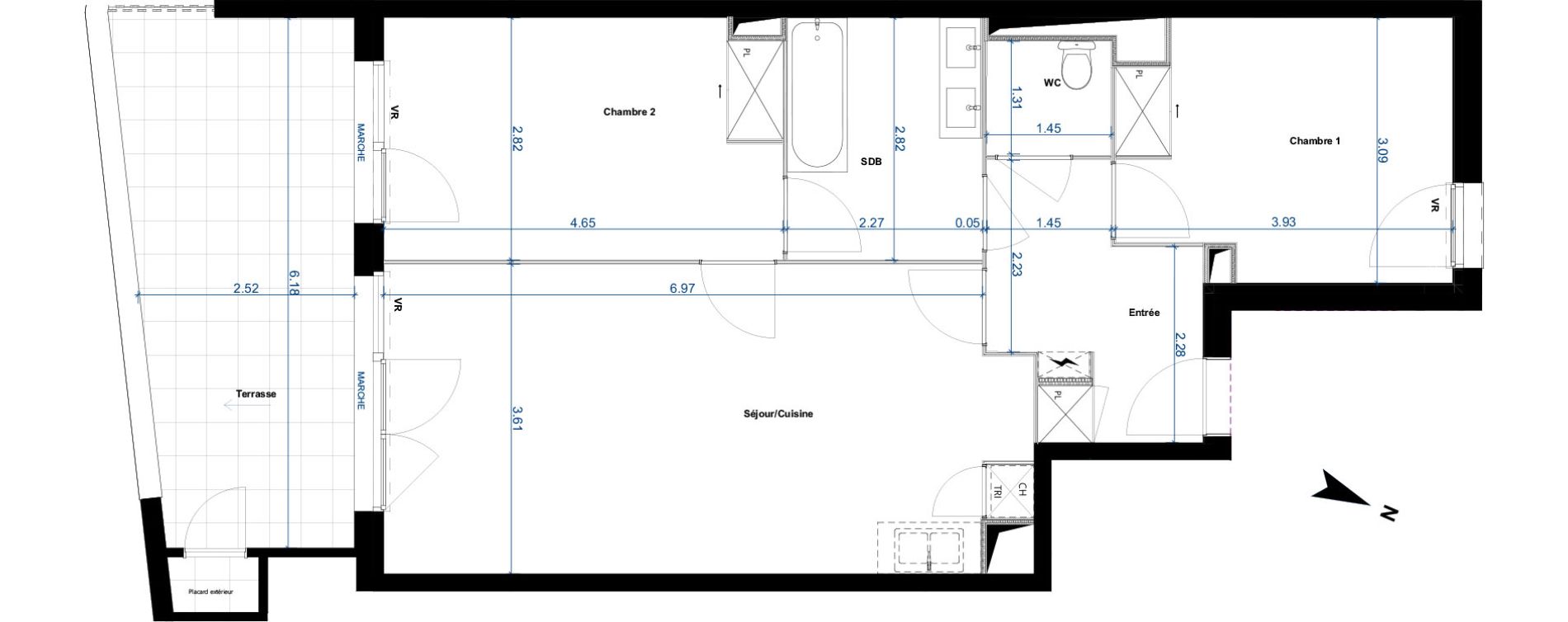 Appartement T3 de 64,88 m2 &agrave; Beauzelle Zac andromede