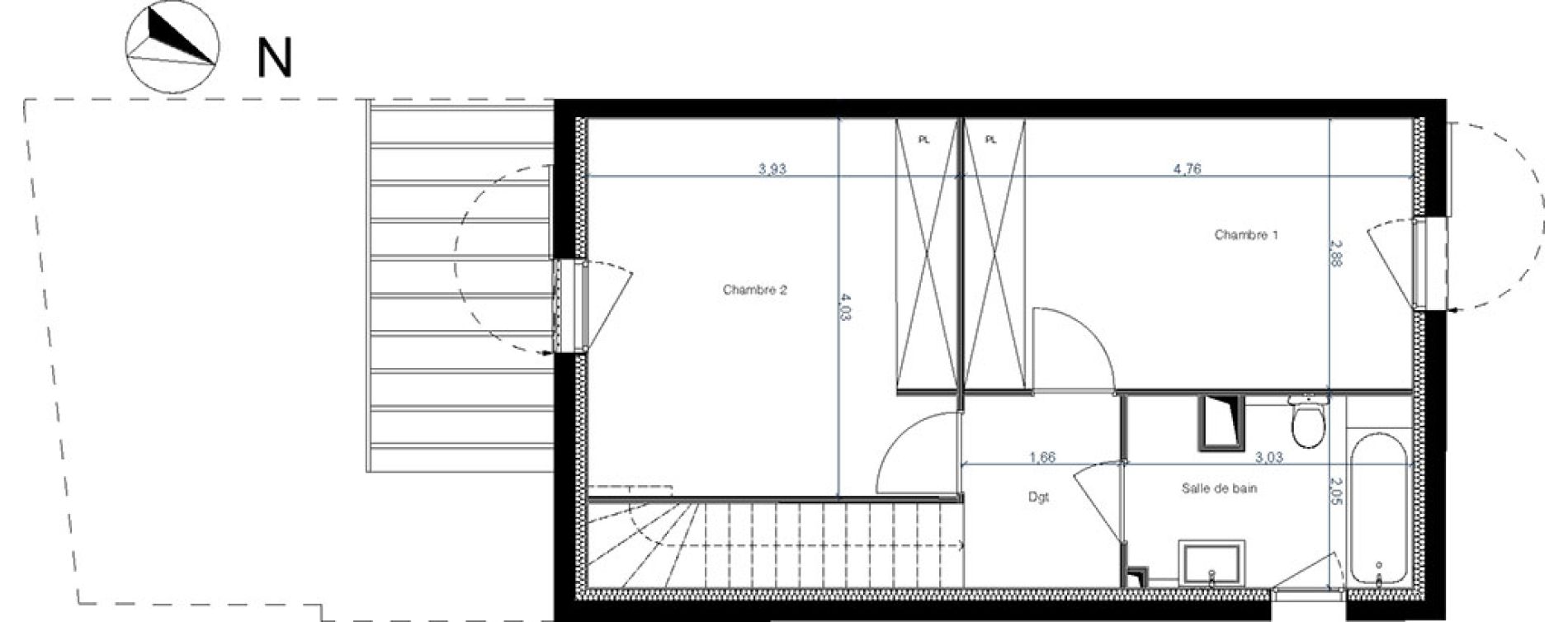 Appartement T3 de 73,79 m2 &agrave; Beauzelle Zac andromede