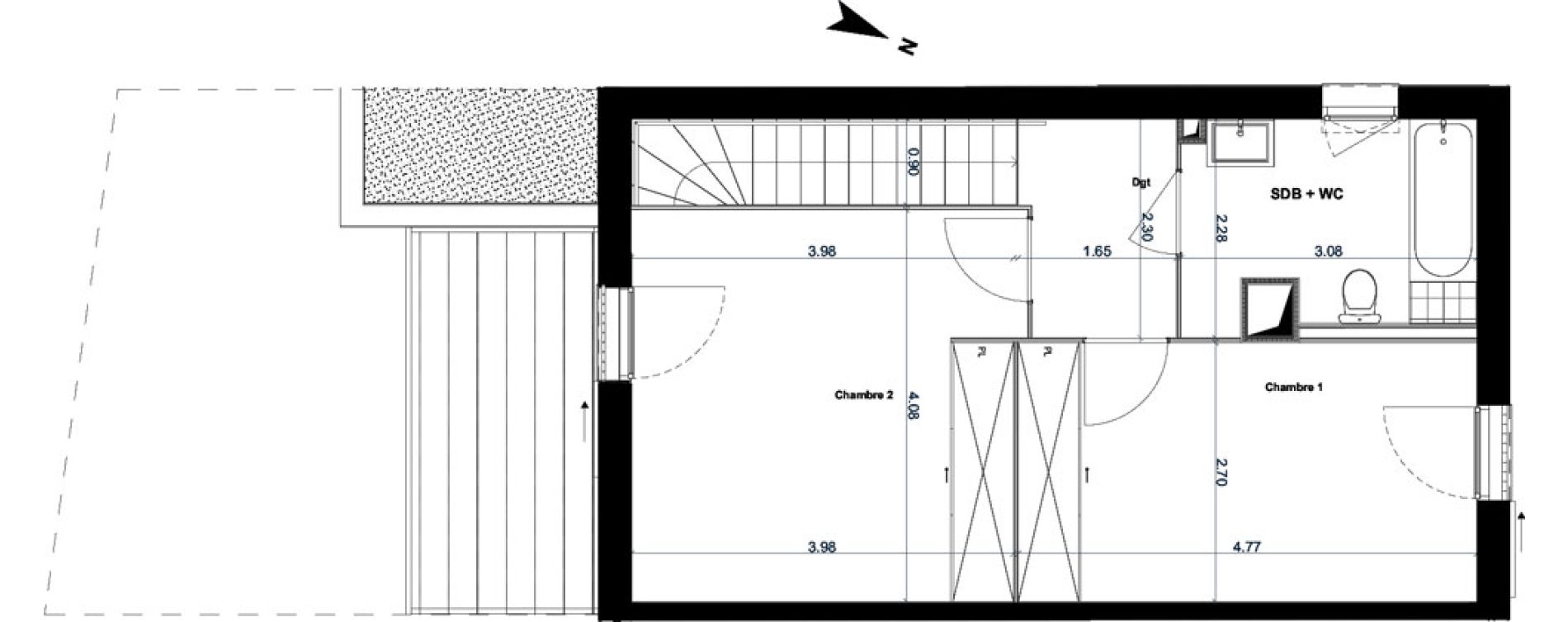 Appartement T3 de 74,65 m2 &agrave; Beauzelle Zac andromede
