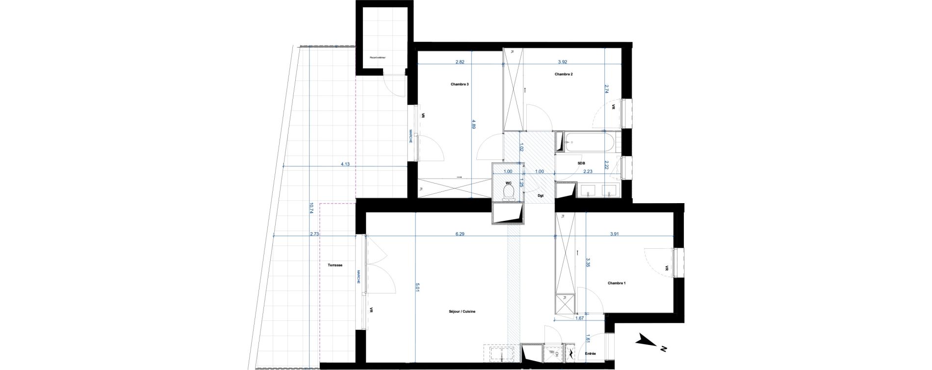 Appartement T4 de 78,60 m2 &agrave; Beauzelle Zac andromede