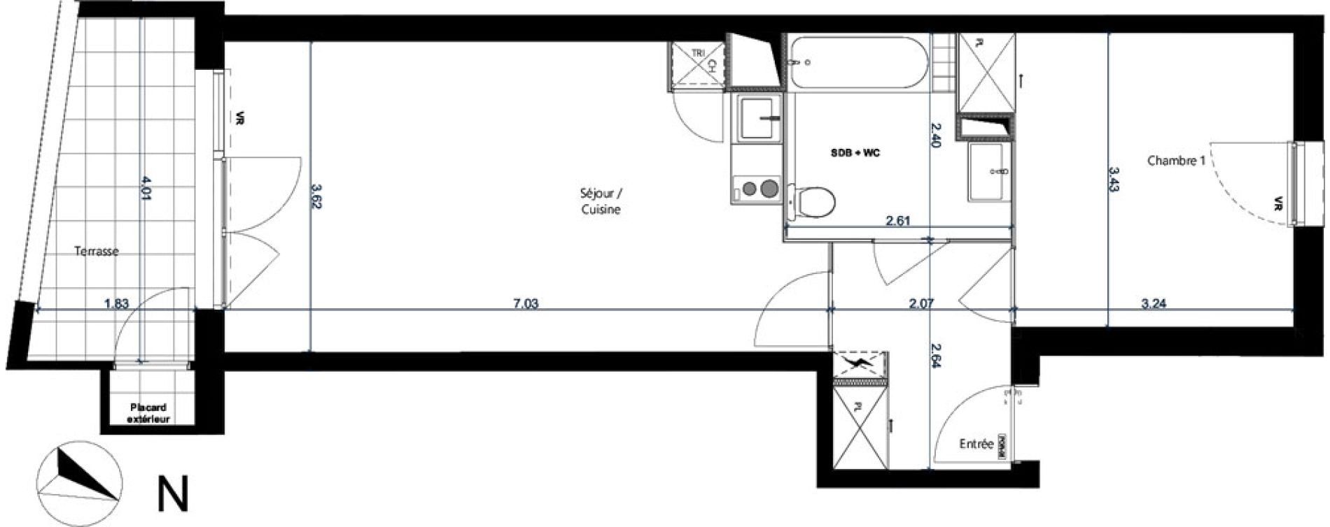 Appartement T2 de 46,21 m2 &agrave; Beauzelle Zac andromede