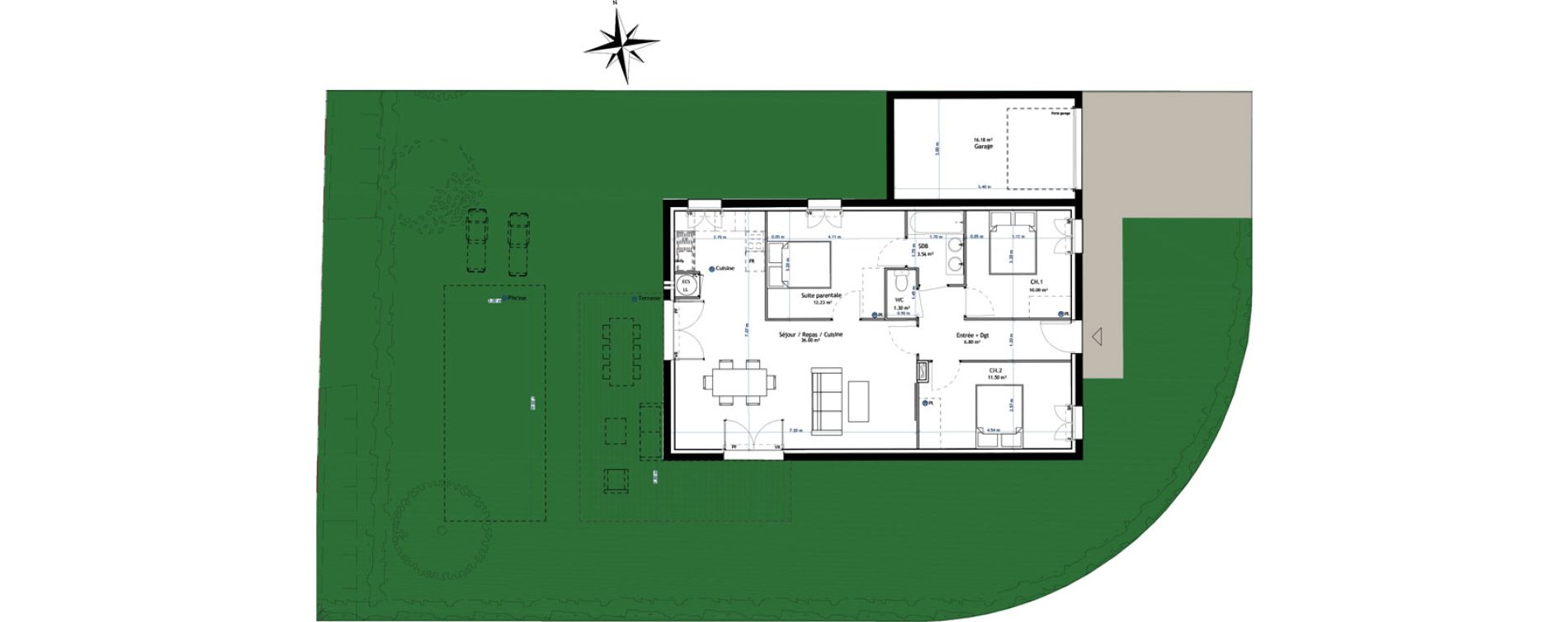 Maison T4 de 81,00 m2 &agrave; Bessi&egrave;res Centre