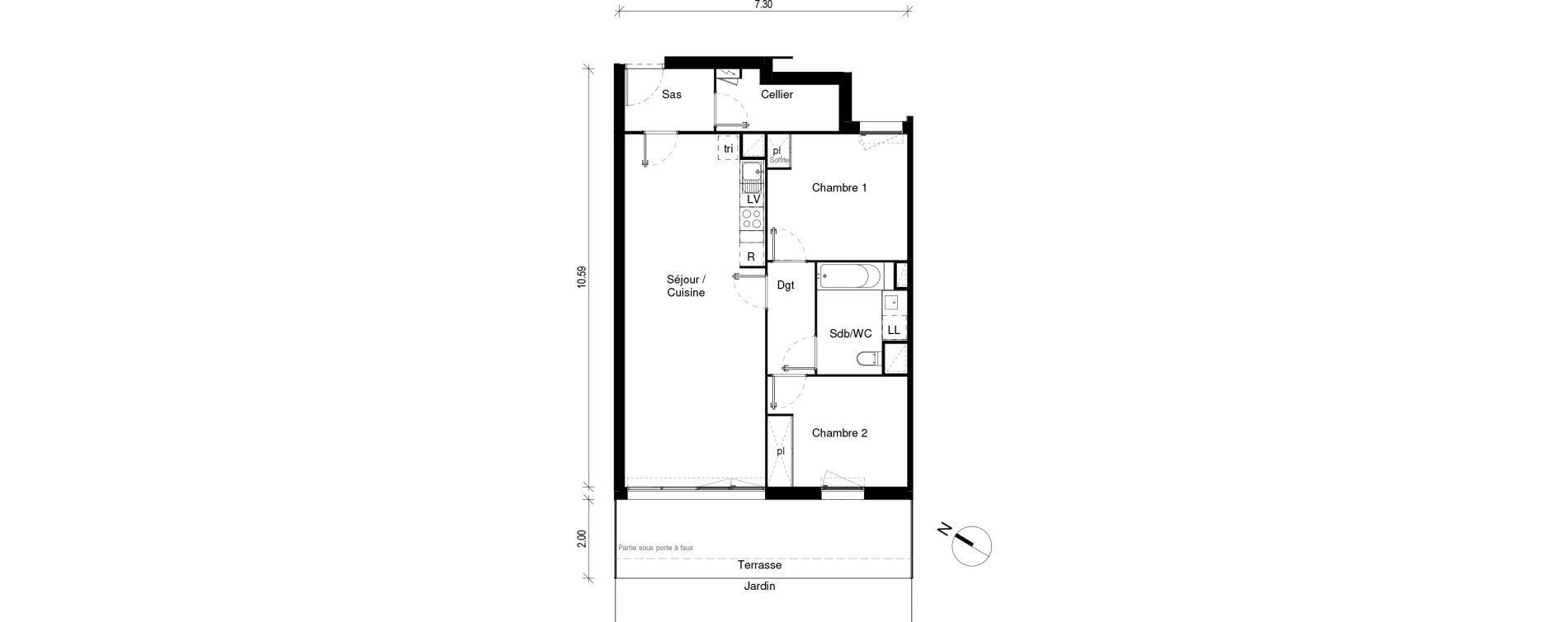 Appartement T3 de 69,35 m2 &agrave; Blagnac Andromede