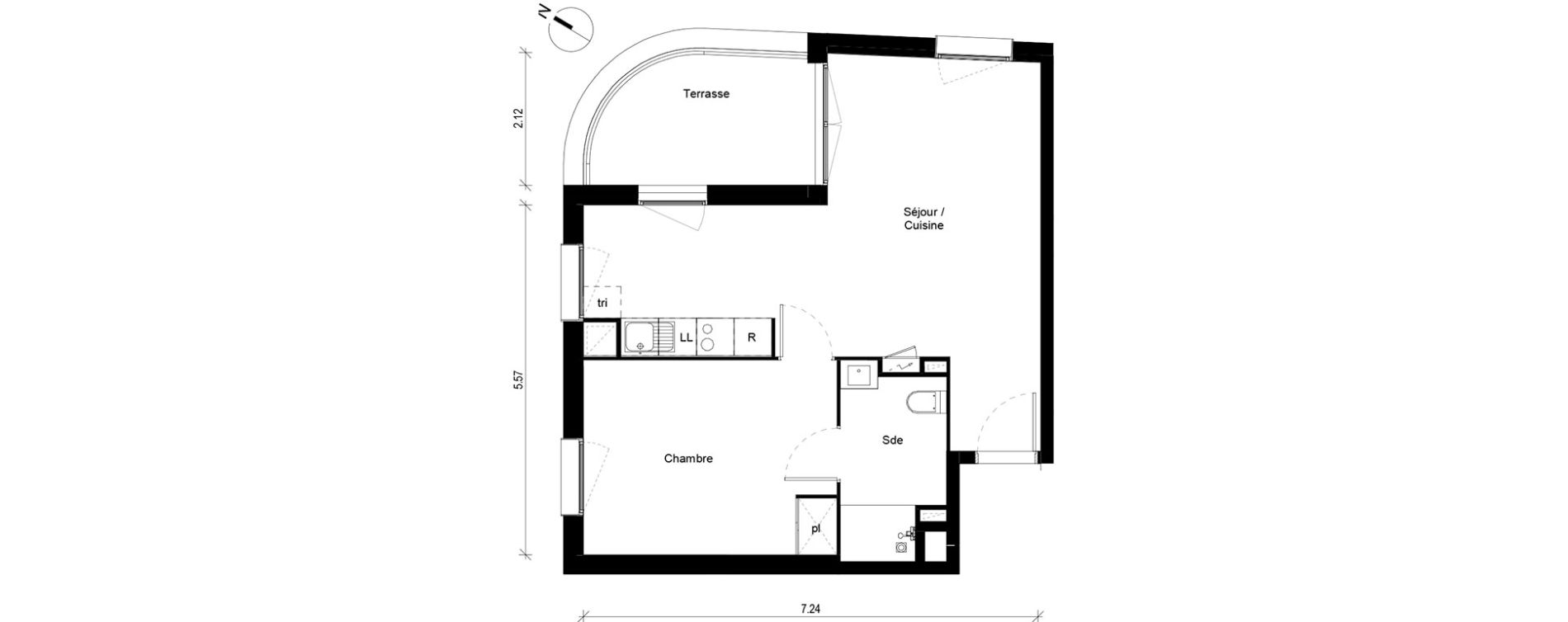 Appartement T2 de 44,58 m2 &agrave; Blagnac Andromede