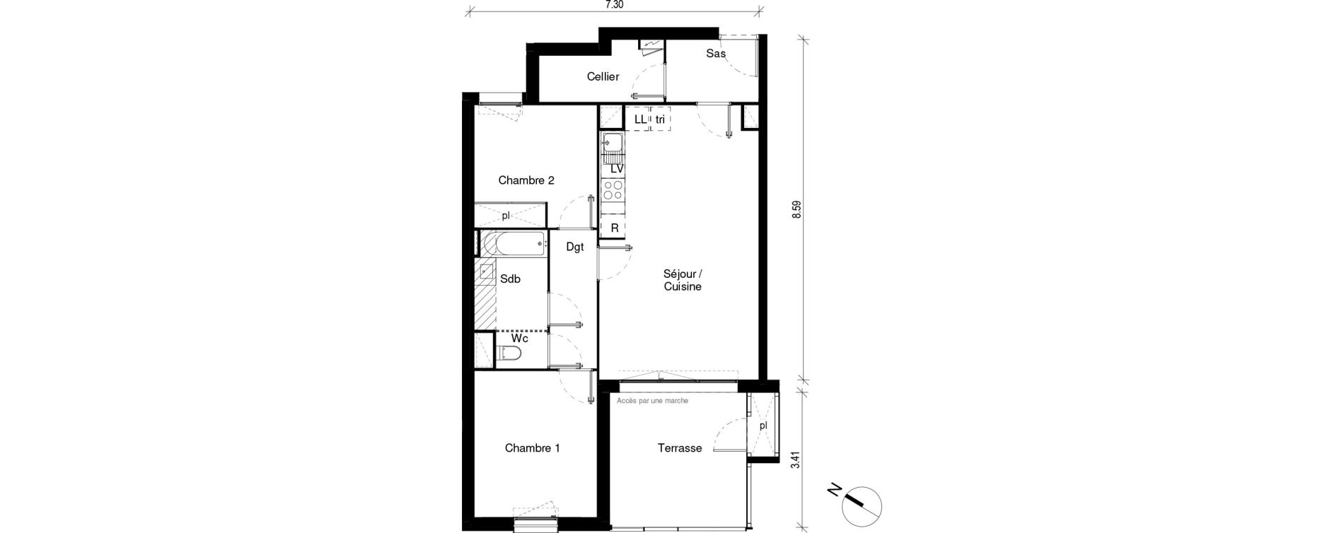 Appartement T3 de 66,19 m2 &agrave; Blagnac Andromede