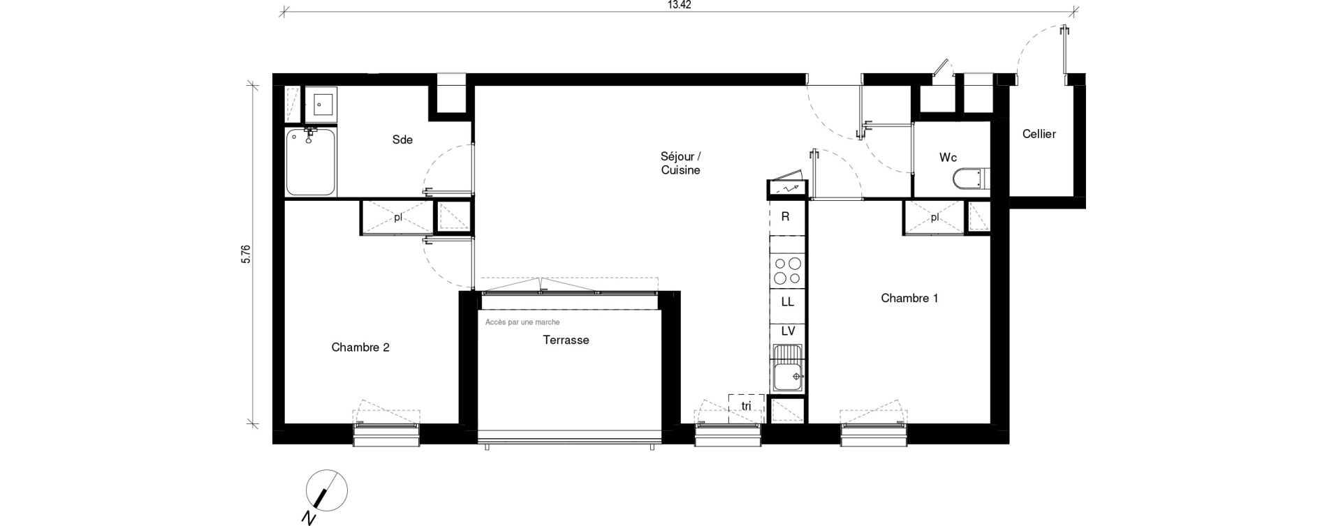 Appartement T3 de 57,05 m2 &agrave; Blagnac Andromede