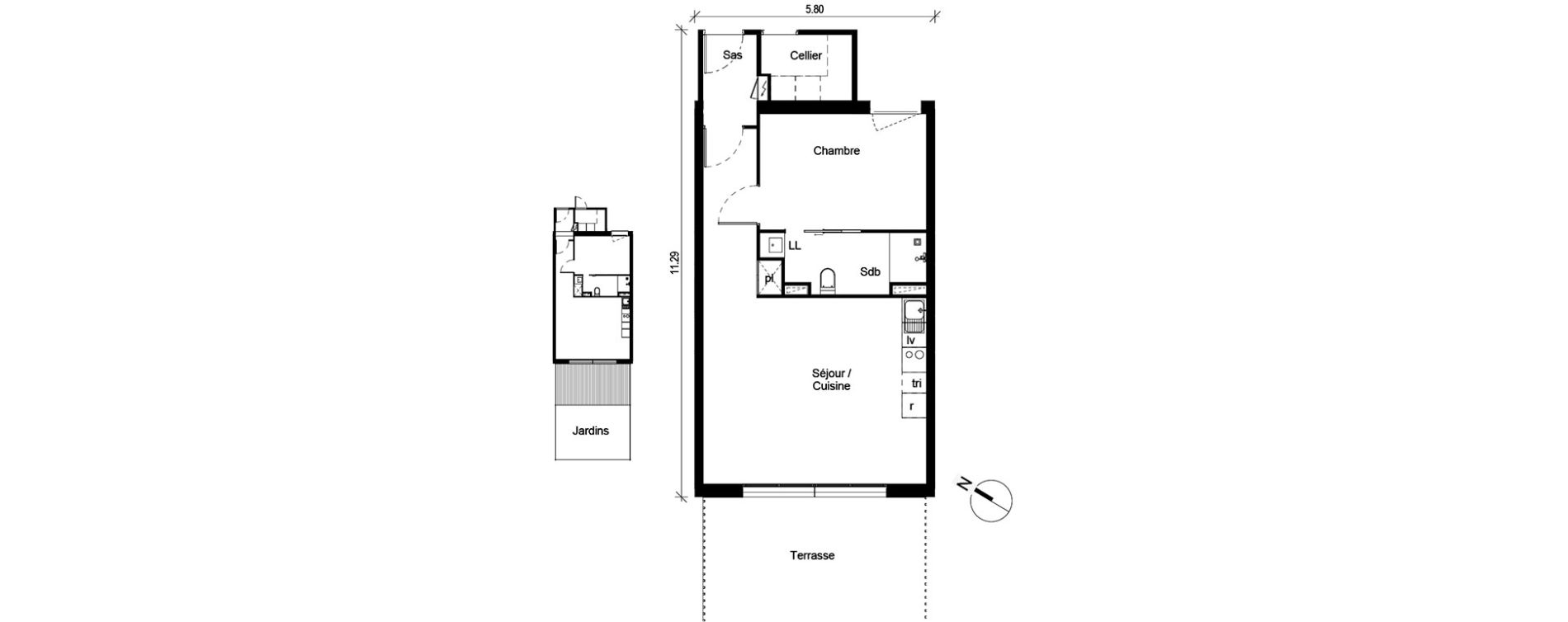 Appartement T2 de 48,79 m2 &agrave; Blagnac Andromede