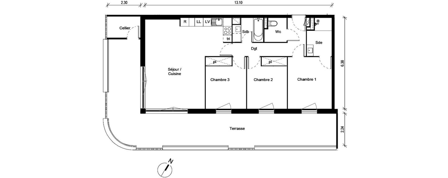 Appartement T4 de 80,53 m2 &agrave; Blagnac Andromede