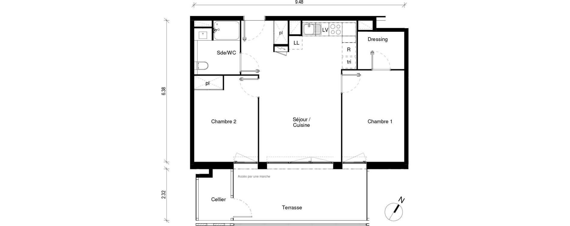 Appartement T2 de 57,45 m2 &agrave; Blagnac Andromede