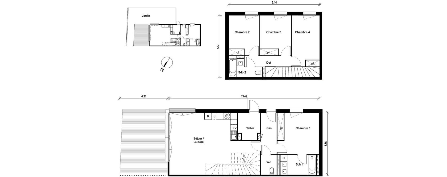 Duplex T5 de 103,65 m2 &agrave; Blagnac Andromede