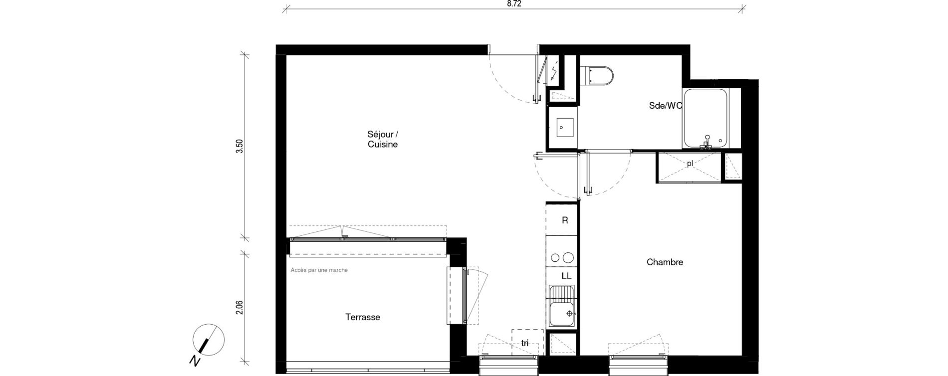 Appartement T2 de 40,05 m2 &agrave; Blagnac Andromede