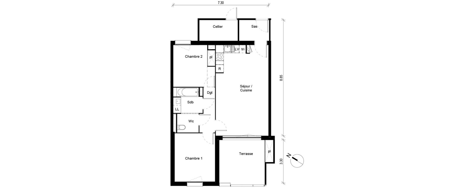 Appartement T3 de 63,04 m2 &agrave; Blagnac Andromede