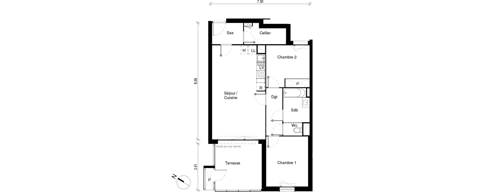 Appartement T3 de 66,17 m2 &agrave; Blagnac Andromede
