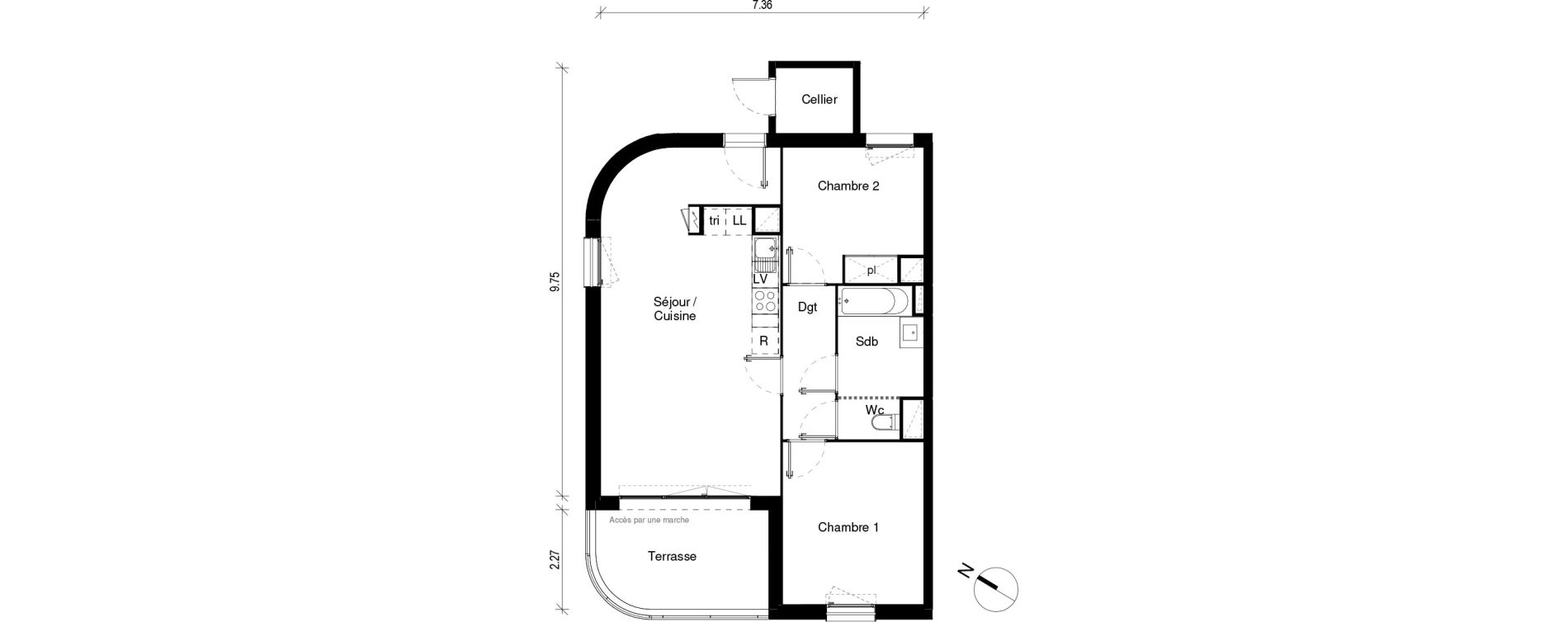 Appartement T3 de 63,05 m2 &agrave; Blagnac Andromede