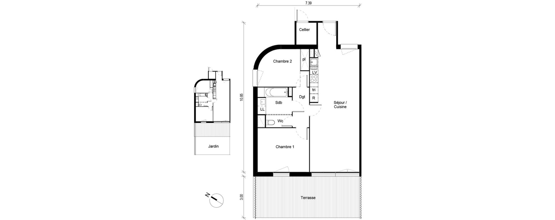 Appartement T3 de 65,66 m2 &agrave; Blagnac Andromede