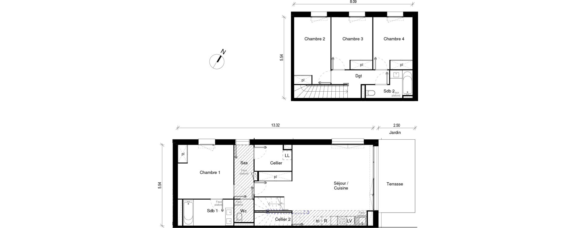 Duplex T5 de 107,51 m2 &agrave; Blagnac Andromede