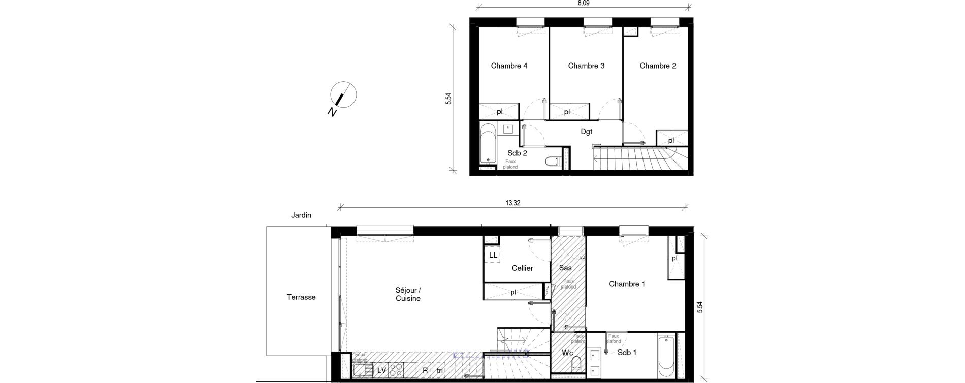 Duplex T5 de 107,06 m2 &agrave; Blagnac Andromede