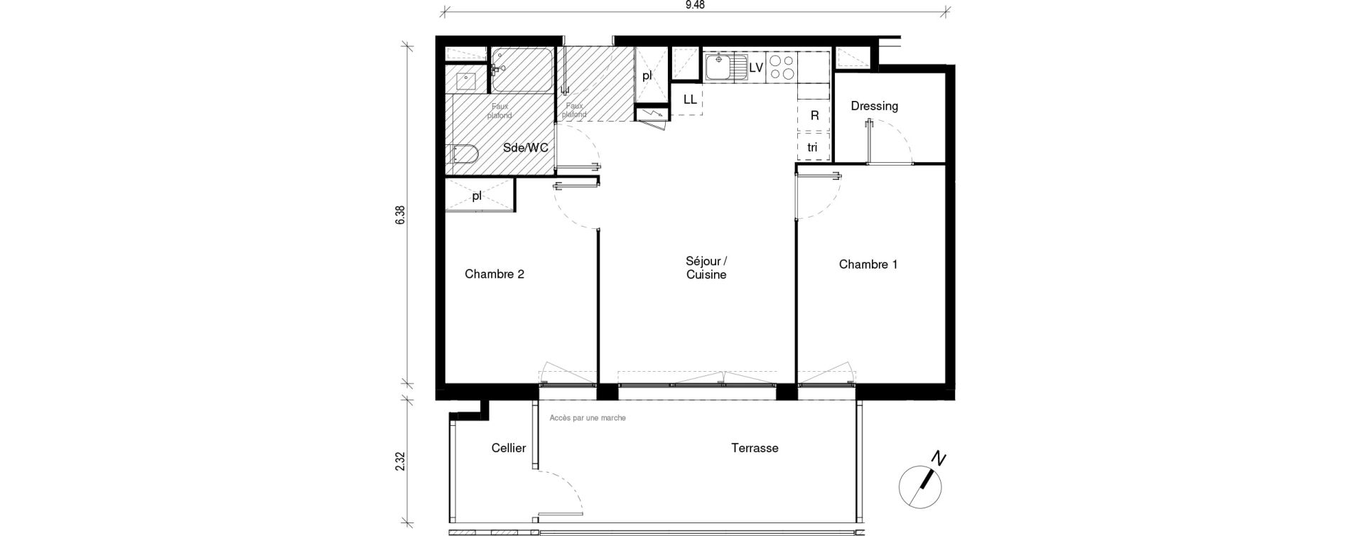 Appartement T2 de 57,45 m2 &agrave; Blagnac Andromede