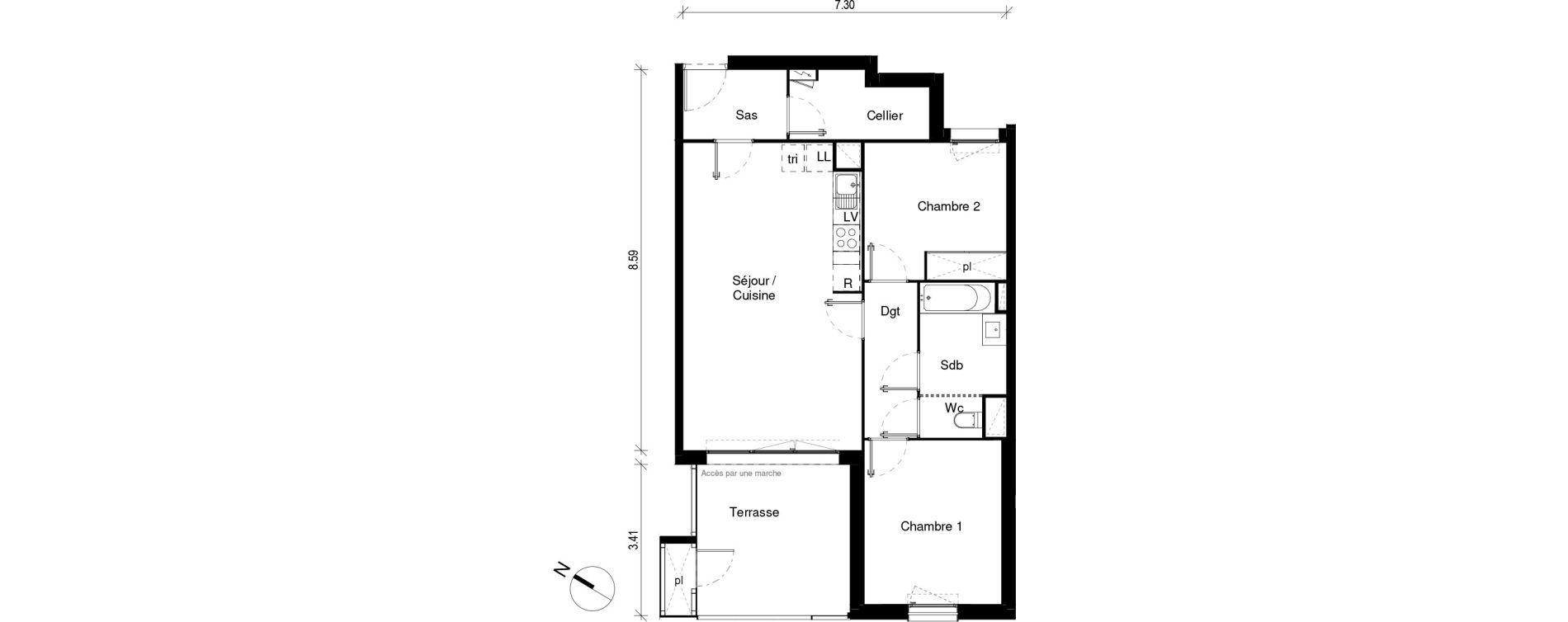 Appartement T3 de 67,23 m2 &agrave; Blagnac Andromede