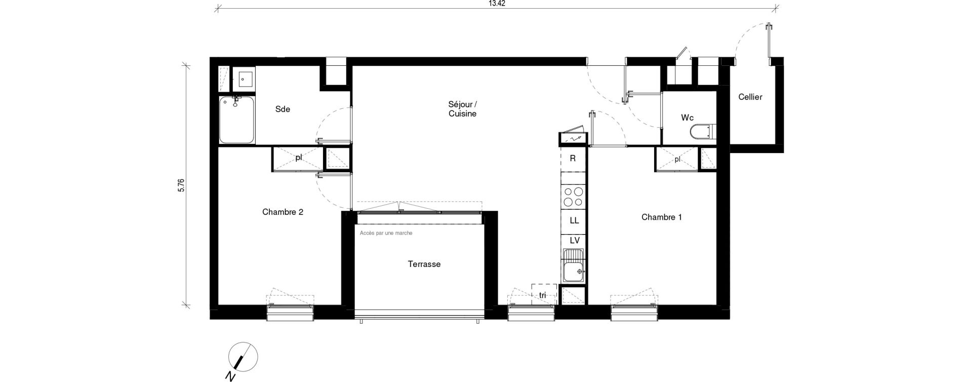 Appartement T3 de 57,05 m2 &agrave; Blagnac Andromede