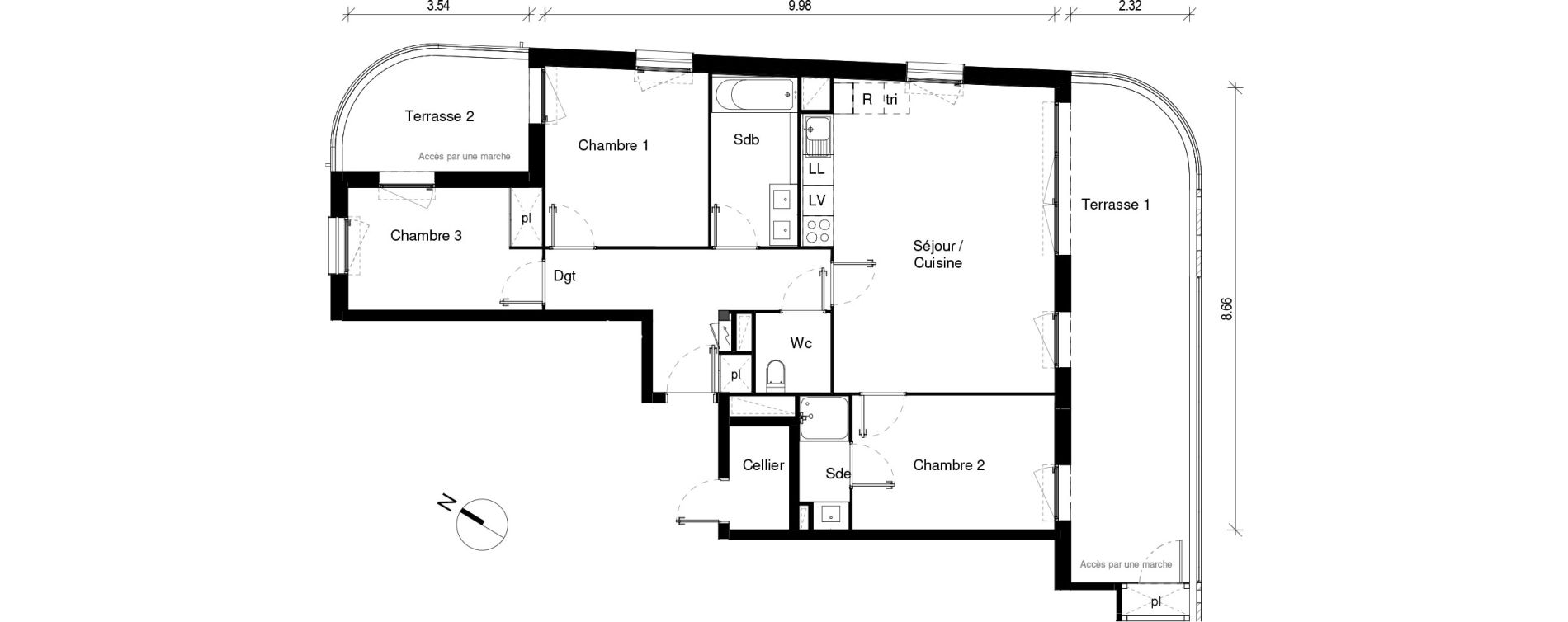 Appartement T4 de 78,46 m2 &agrave; Blagnac Andromede