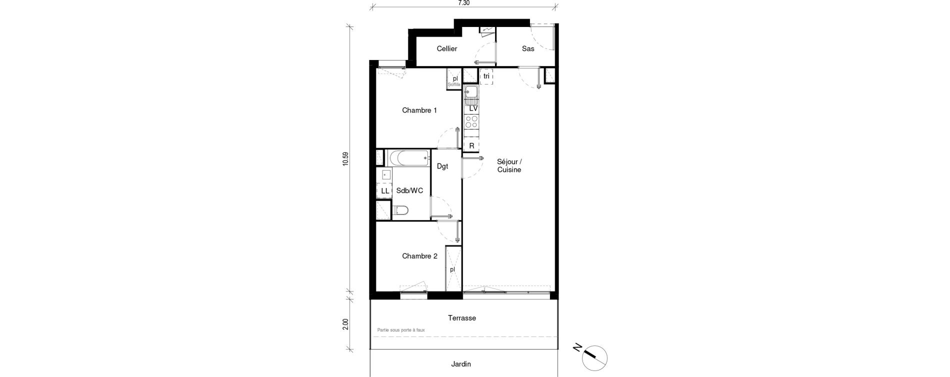 Appartement T3 de 69,35 m2 &agrave; Blagnac Andromede