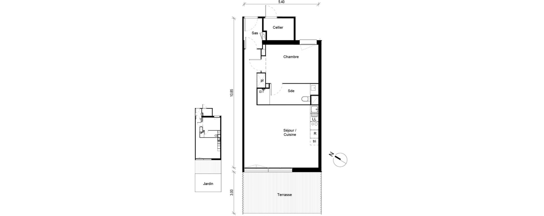 Appartement T2 de 49,32 m2 &agrave; Blagnac Andromede