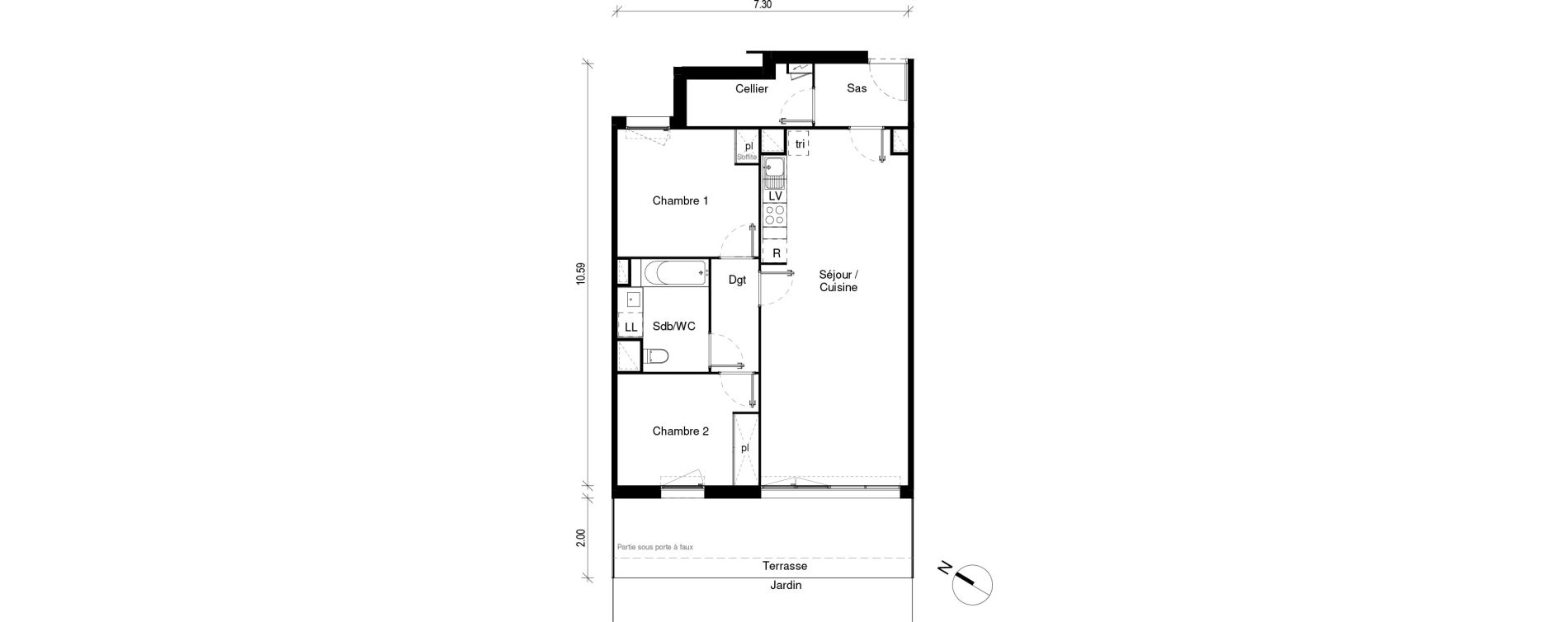 Appartement T3 de 70,36 m2 &agrave; Blagnac Andromede