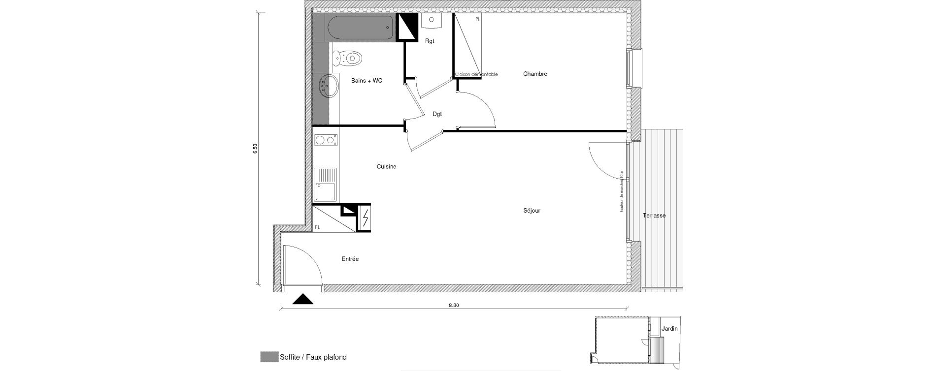 Appartement T2 de 48,76 m2 &agrave; Blagnac Odyssud