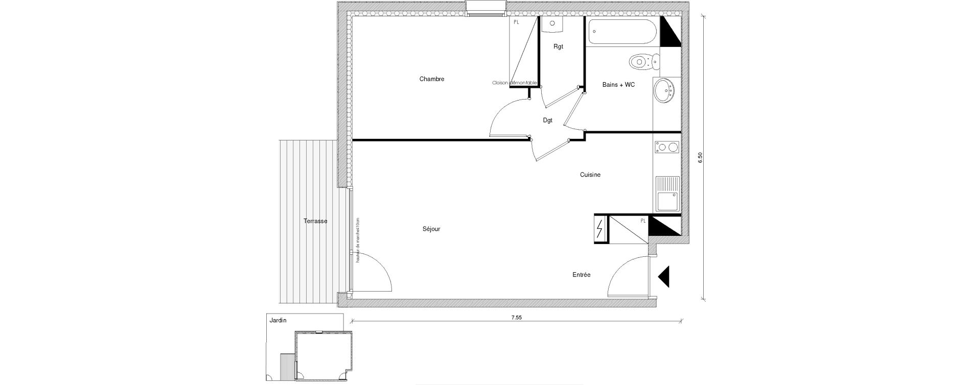 Appartement T2 de 46,23 m2 &agrave; Blagnac Odyssud