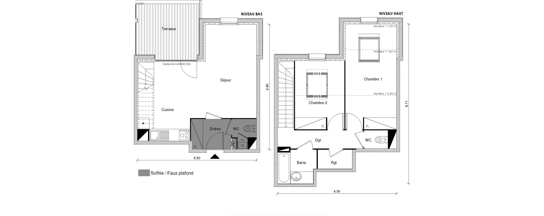 Duplex T3 de 66,16 m2 &agrave; Blagnac Odyssud