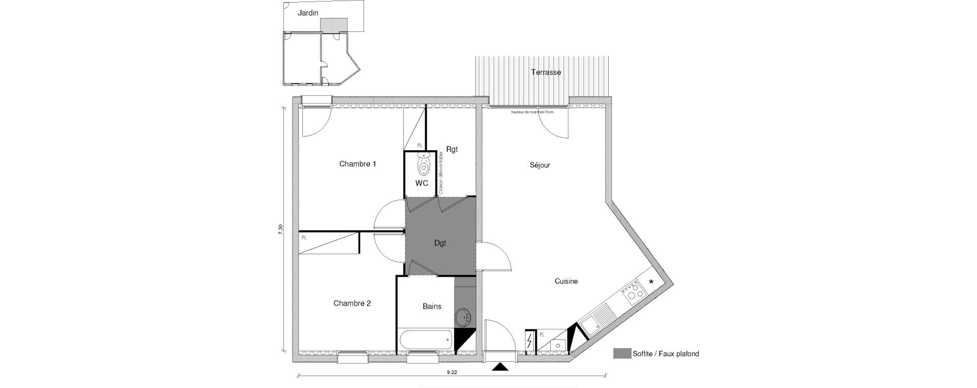 Appartement T3 de 67,14 m2 &agrave; Blagnac Odyssud
