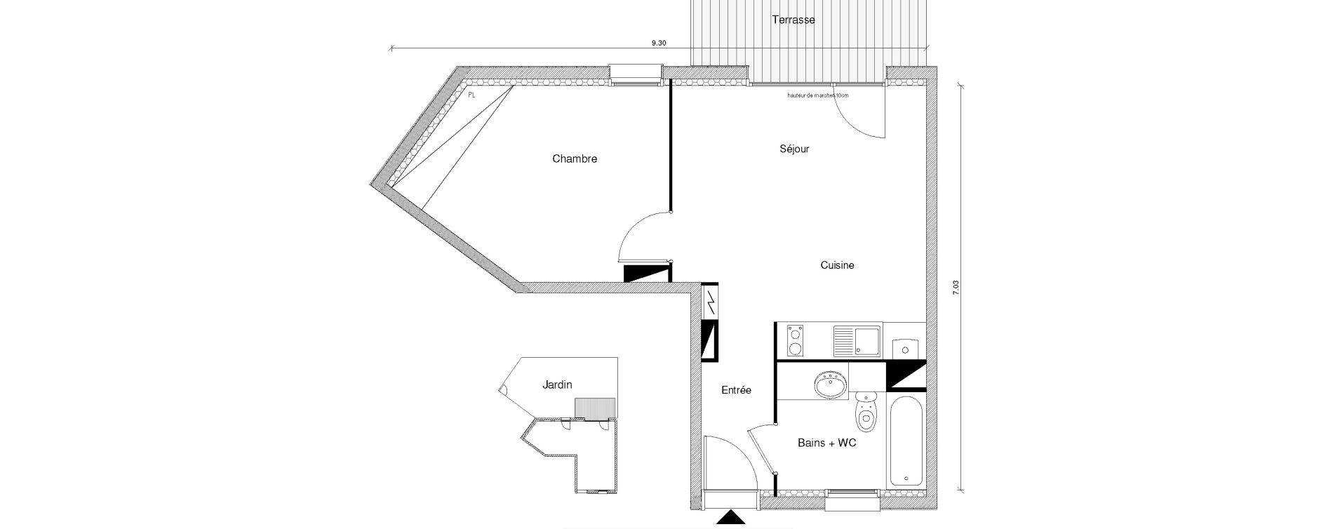 Appartement T2 de 41,49 m2 &agrave; Blagnac Odyssud
