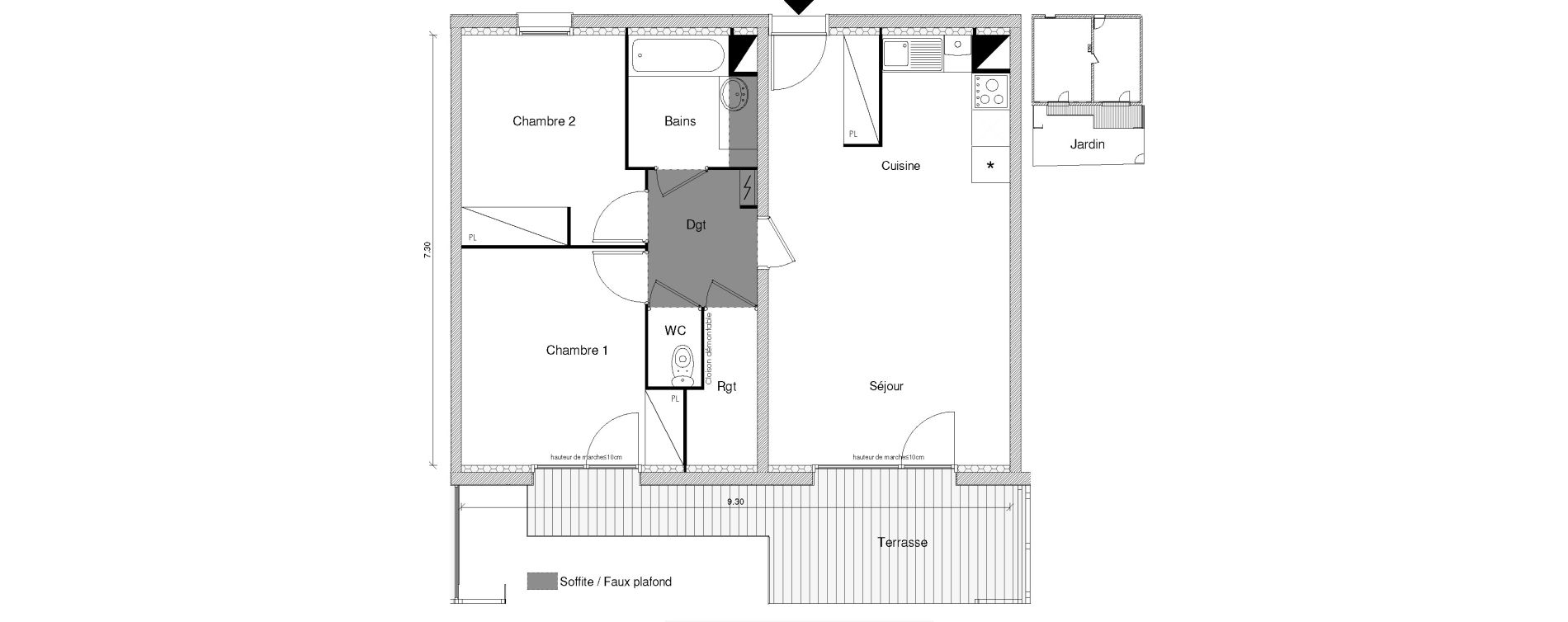 Appartement T3 de 64,63 m2 &agrave; Blagnac Odyssud