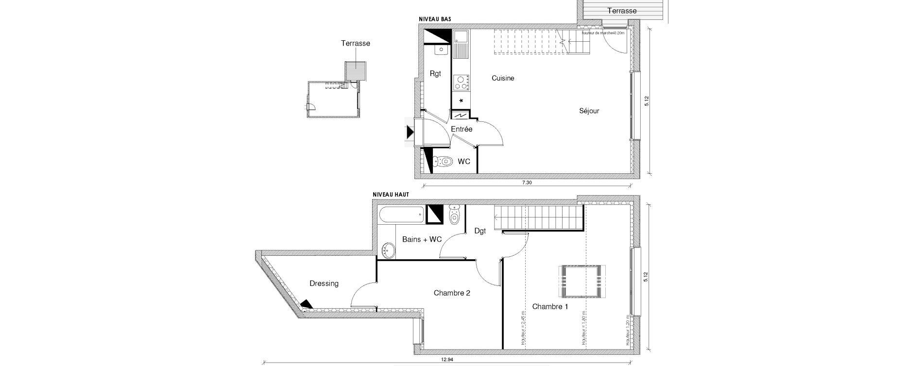 Duplex T3 de 71,77 m2 &agrave; Blagnac Odyssud