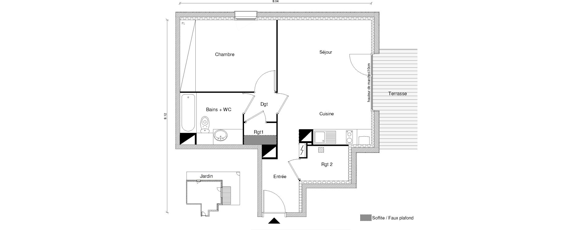 Appartement T2 de 47,77 m2 &agrave; Blagnac Odyssud