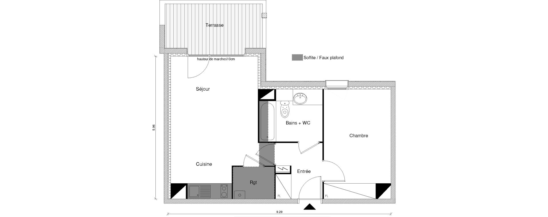 Appartement T2 de 44,83 m2 &agrave; Blagnac Odyssud