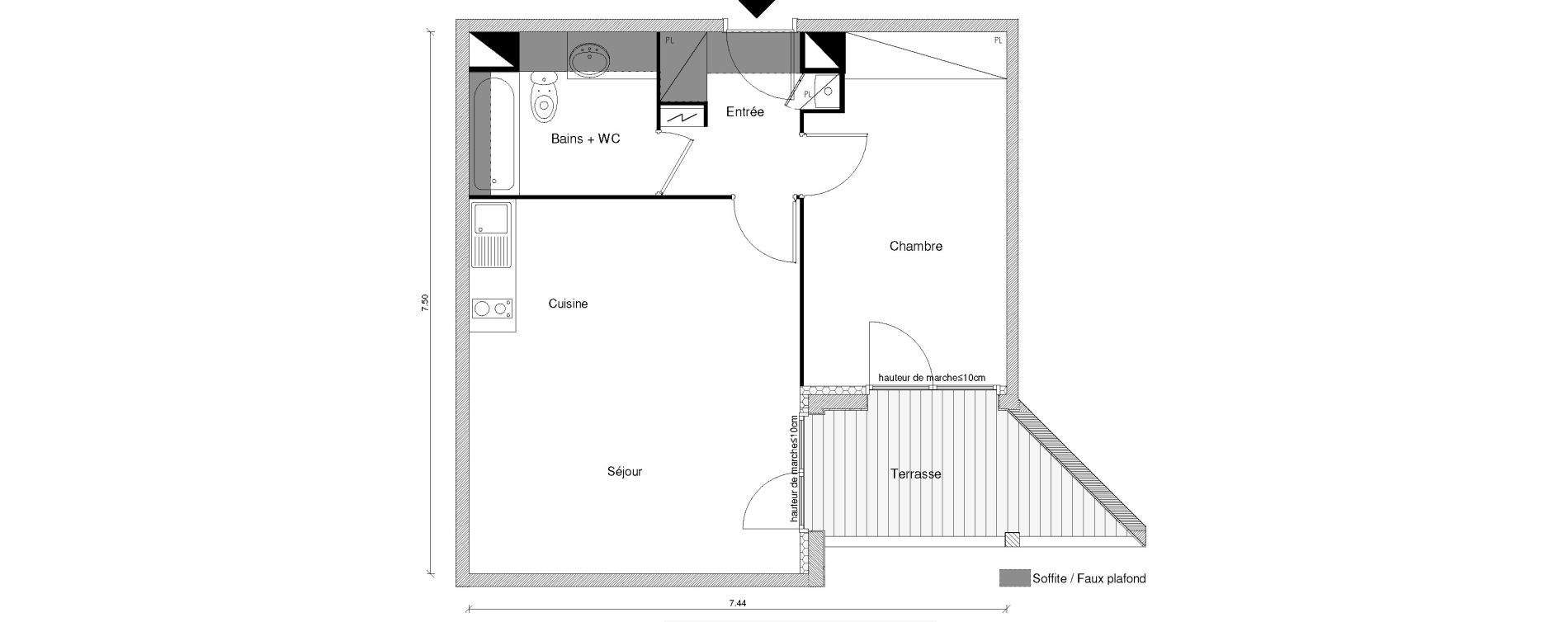 Appartement T2 de 46,80 m2 &agrave; Blagnac Odyssud