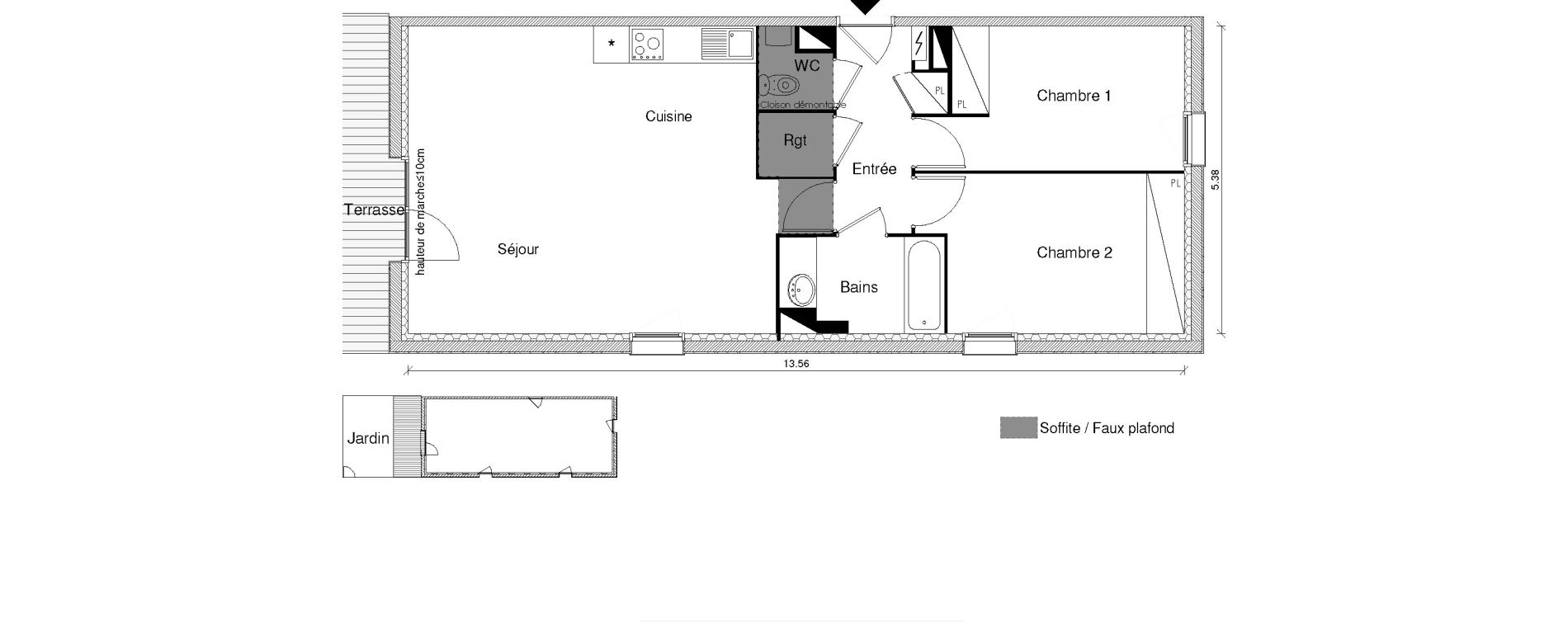 Appartement T3 de 70,43 m2 &agrave; Blagnac Odyssud