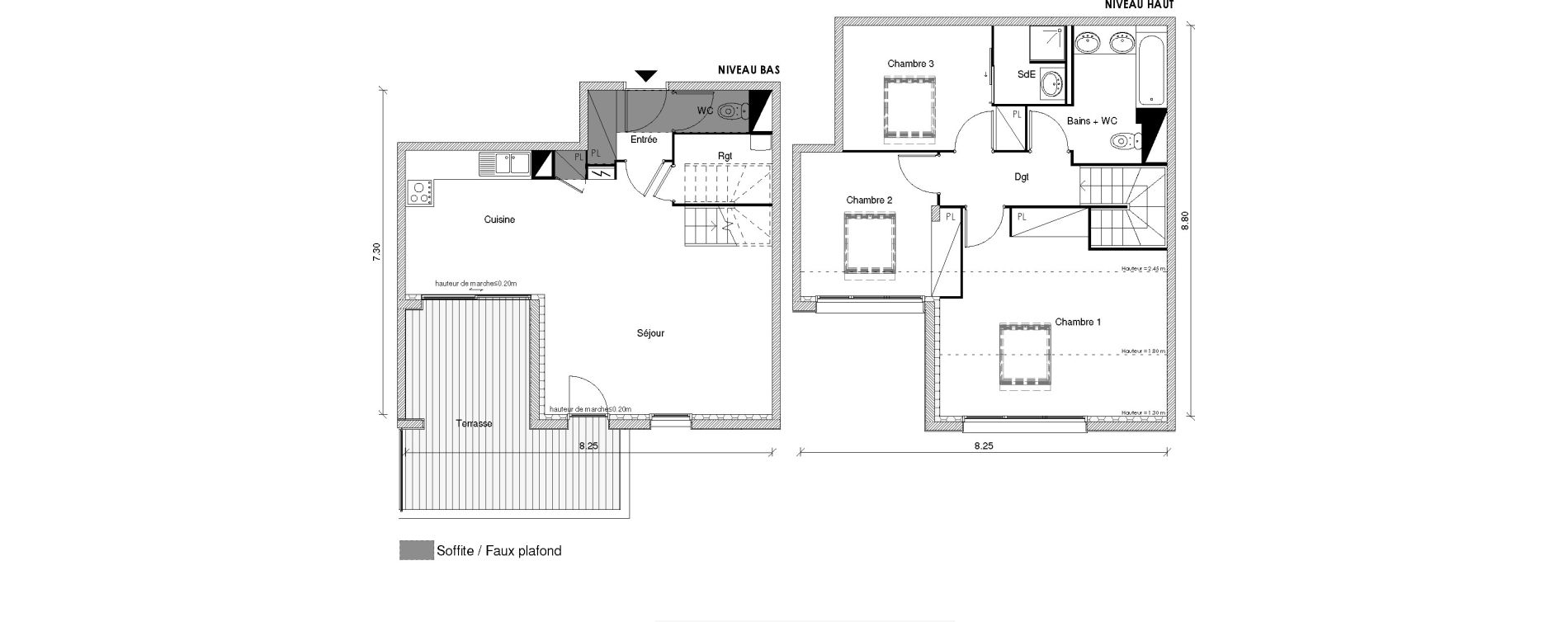 Duplex T4 de 91,32 m2 &agrave; Blagnac Odyssud