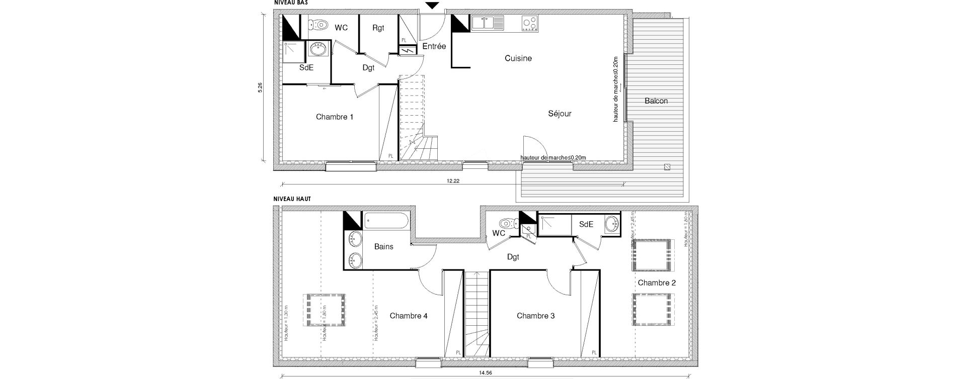 Duplex T5 de 120,43 m2 &agrave; Blagnac Odyssud
