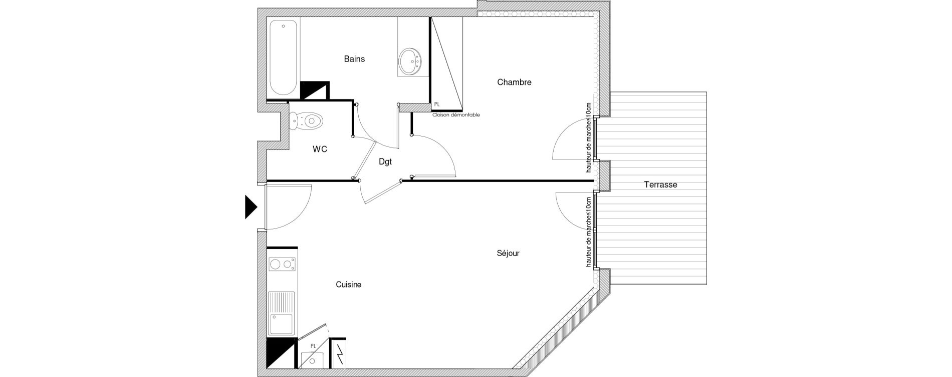 Appartement T2 de 45,69 m2 &agrave; Blagnac Odyssud