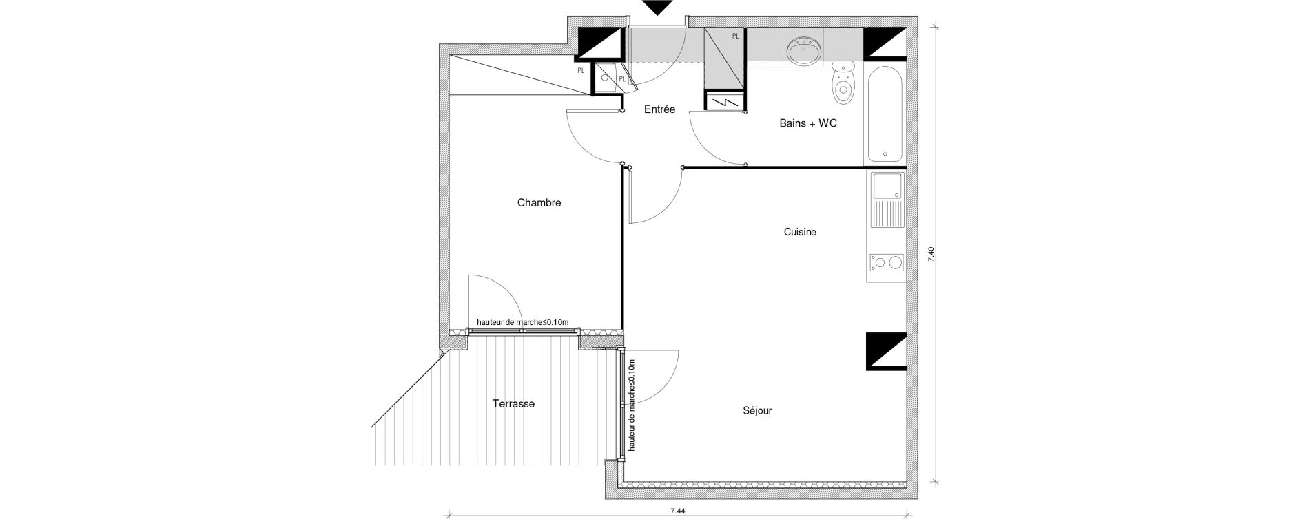 Appartement T2 de 45,01 m2 &agrave; Blagnac Odyssud