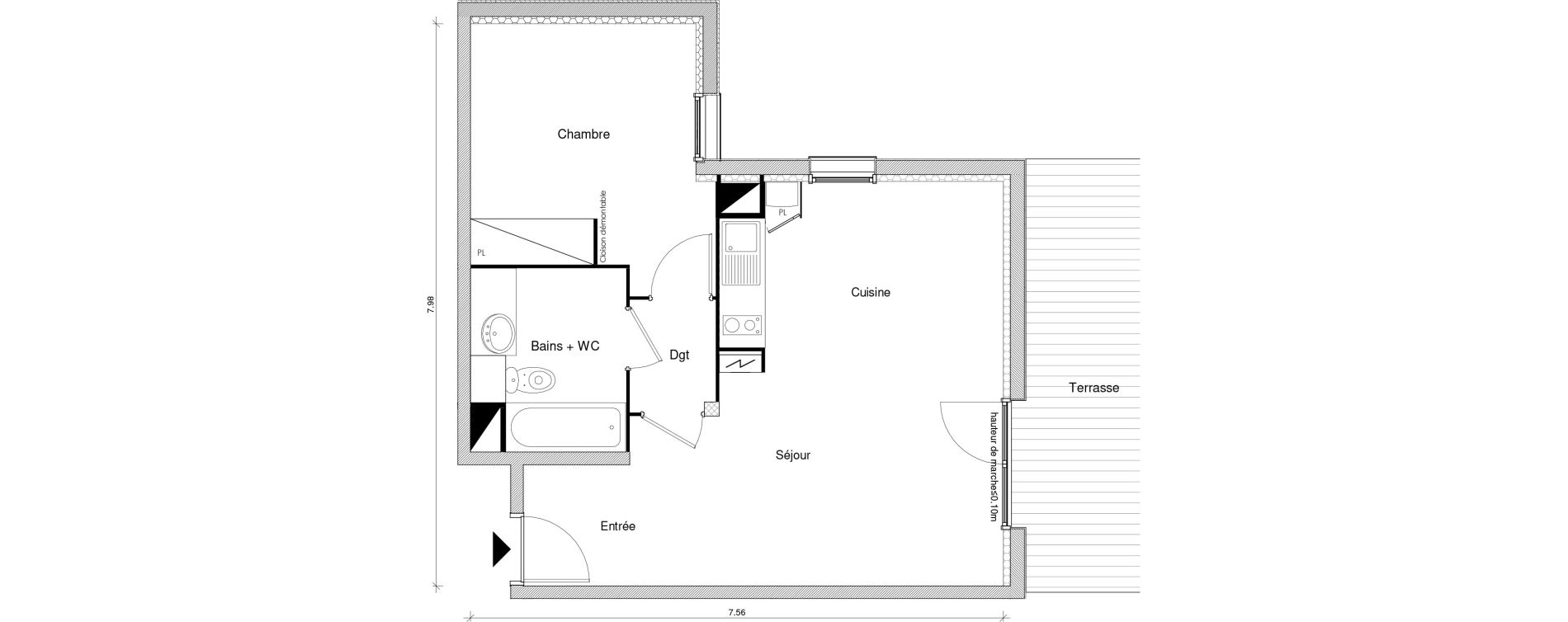 Appartement T2 de 47,35 m2 &agrave; Blagnac Odyssud