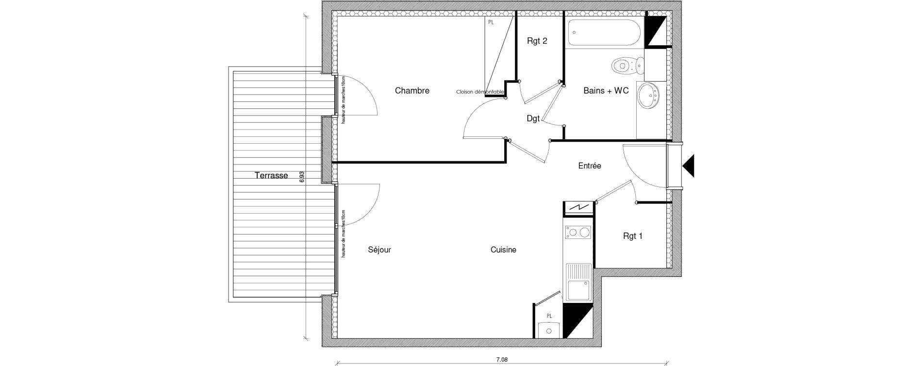 Appartement T2 de 44,70 m2 &agrave; Blagnac Odyssud