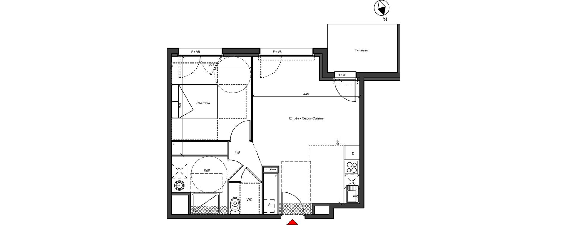 Appartement T2 de 47,10 m2 &agrave; Blagnac Centre