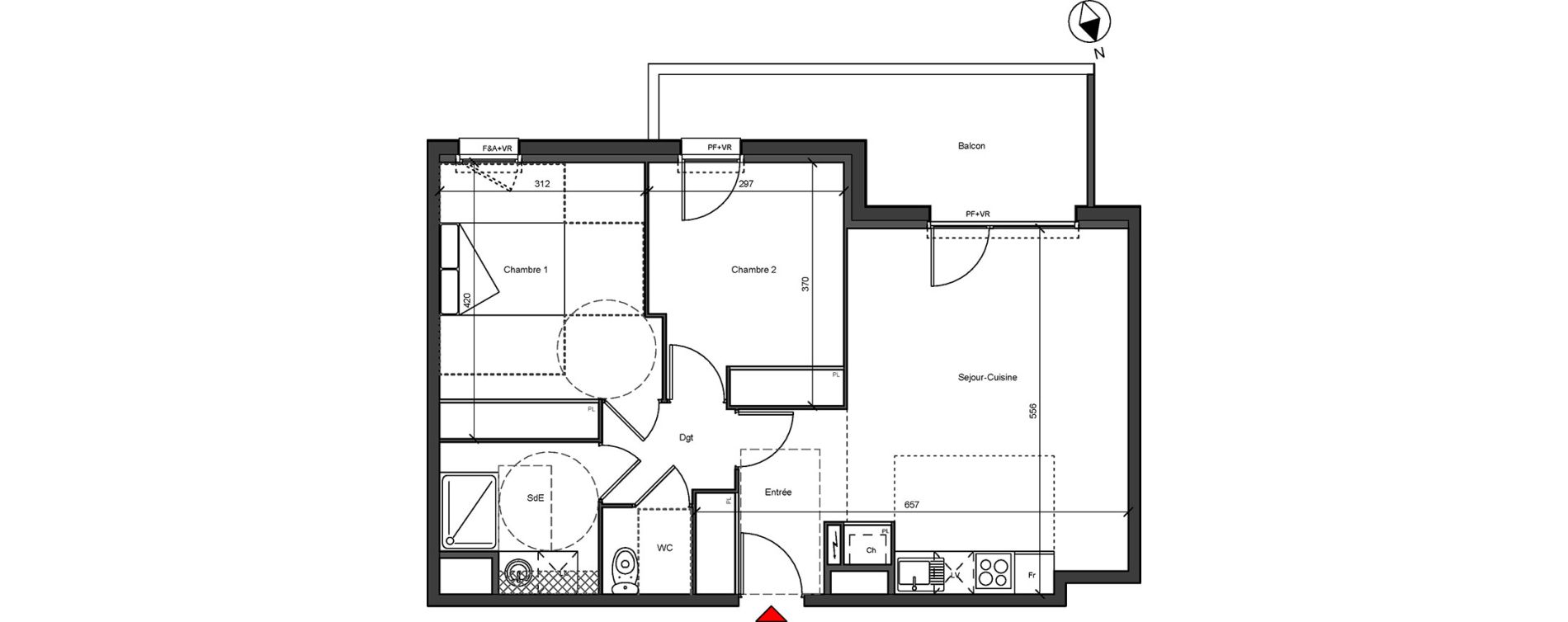 Appartement T3 de 61,50 m2 &agrave; Blagnac Centre